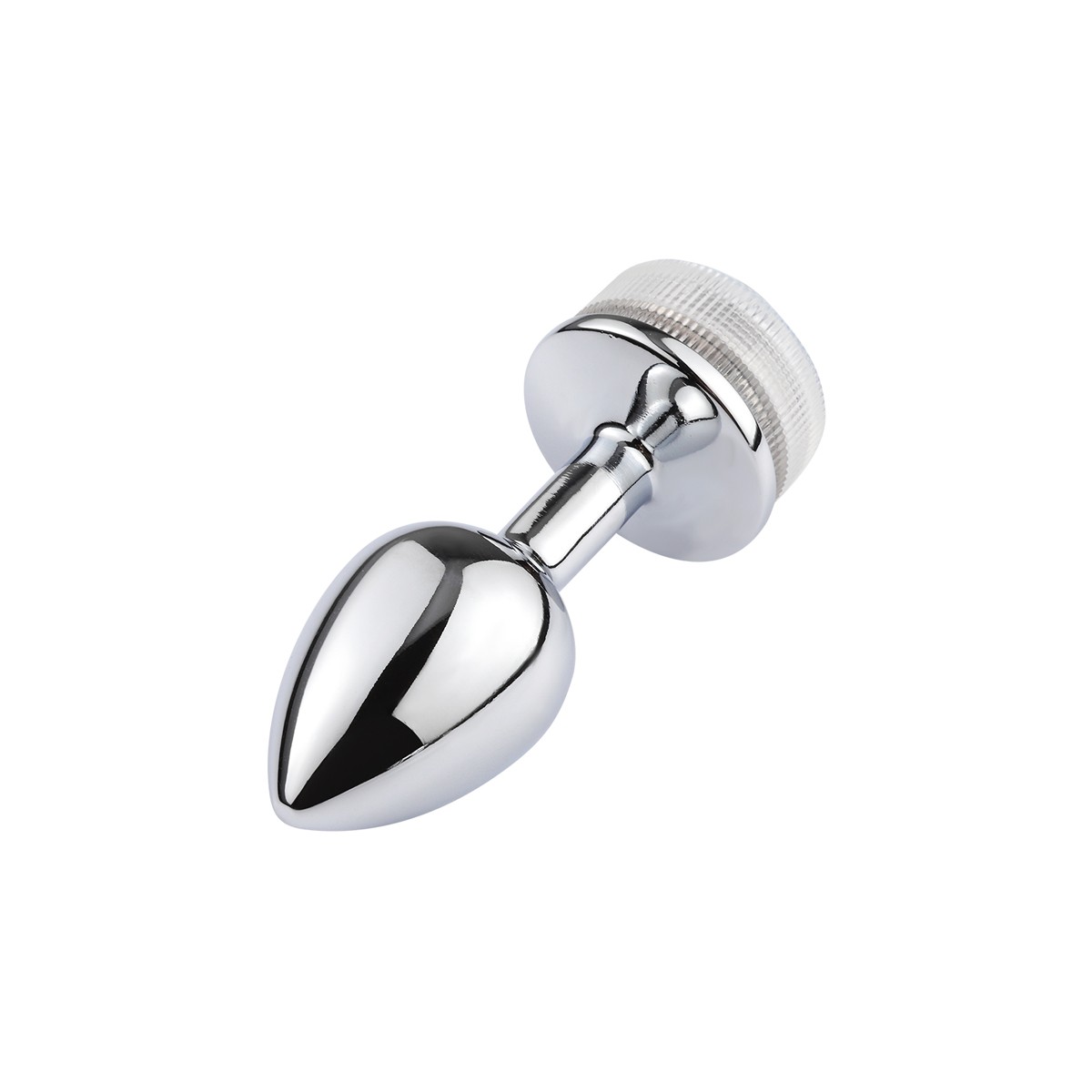 Plug Anal no Tamanho ''M'' Cônico em Metal com Luz de LED e Controle Remoto Sem Fio - 7 x 3,3 cm - 4