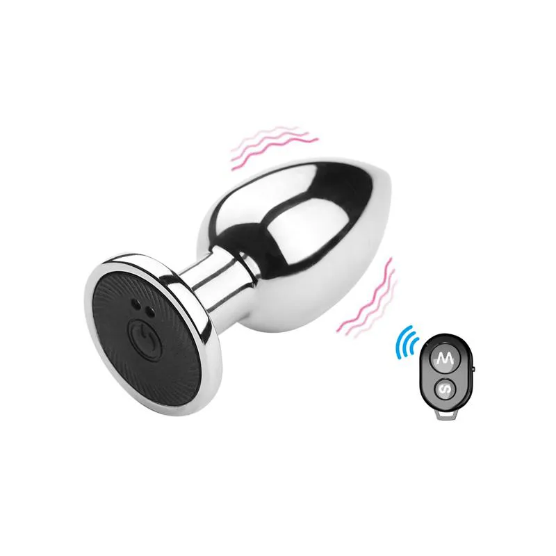 Plug Anal Cônico em Metal Recarregável com 10 Modos de Vibrações e Controle Remoto Sem Fio - Massager | Tamanho: M | Disponível em 2 Cores - 5