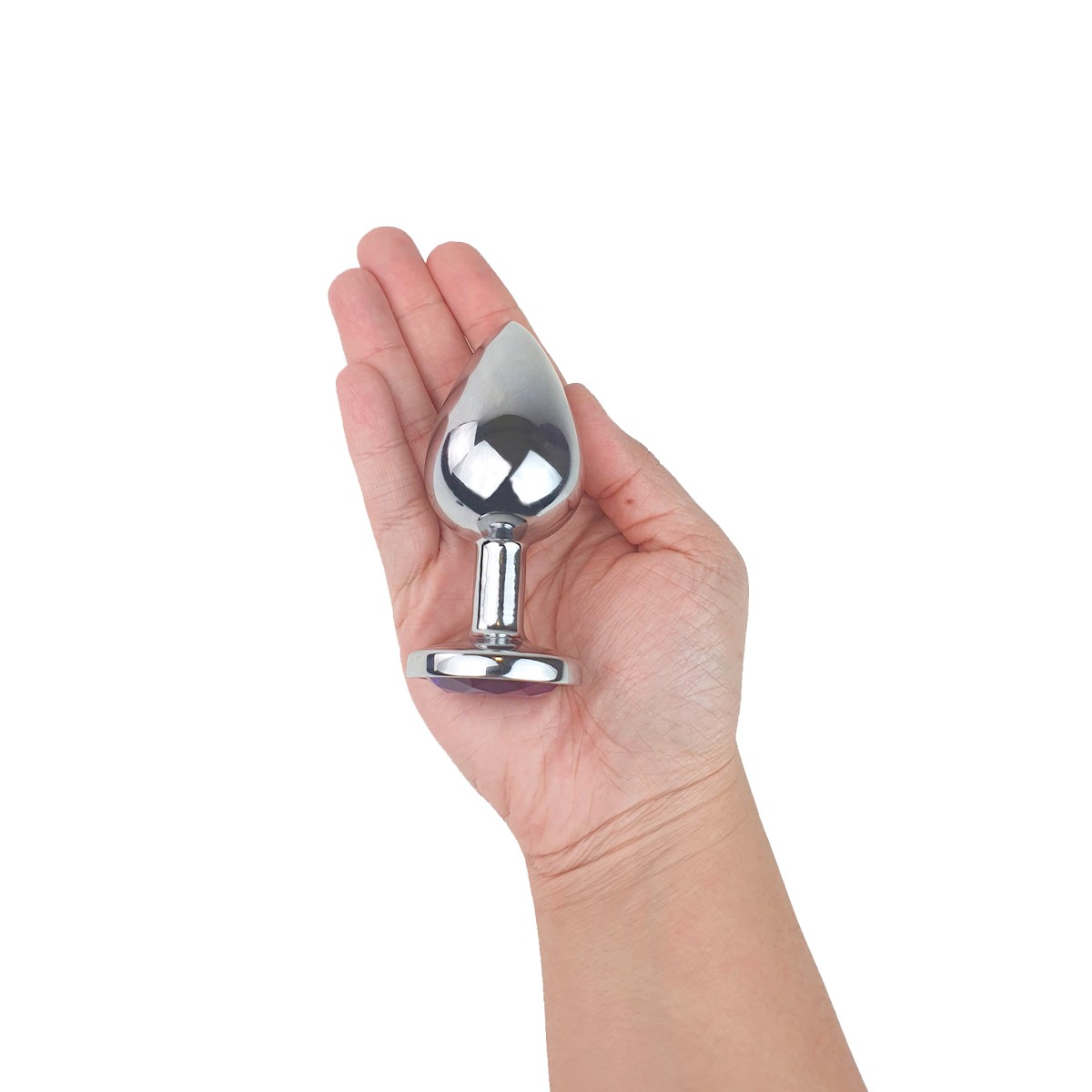 Plug Anal "G" em Metal e Formato Cônico com Joia na Base - 8 x 4 cm | Disponível em 8 Cores - 12