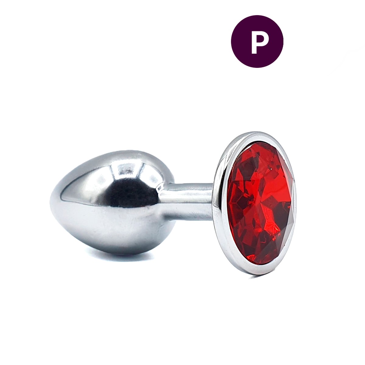 Plug Anal Cônico em Metal no Tamanho P com Joia na Base - Seamless | 5,5 x 2,6 cm | Disponível em 7 Cores - 1