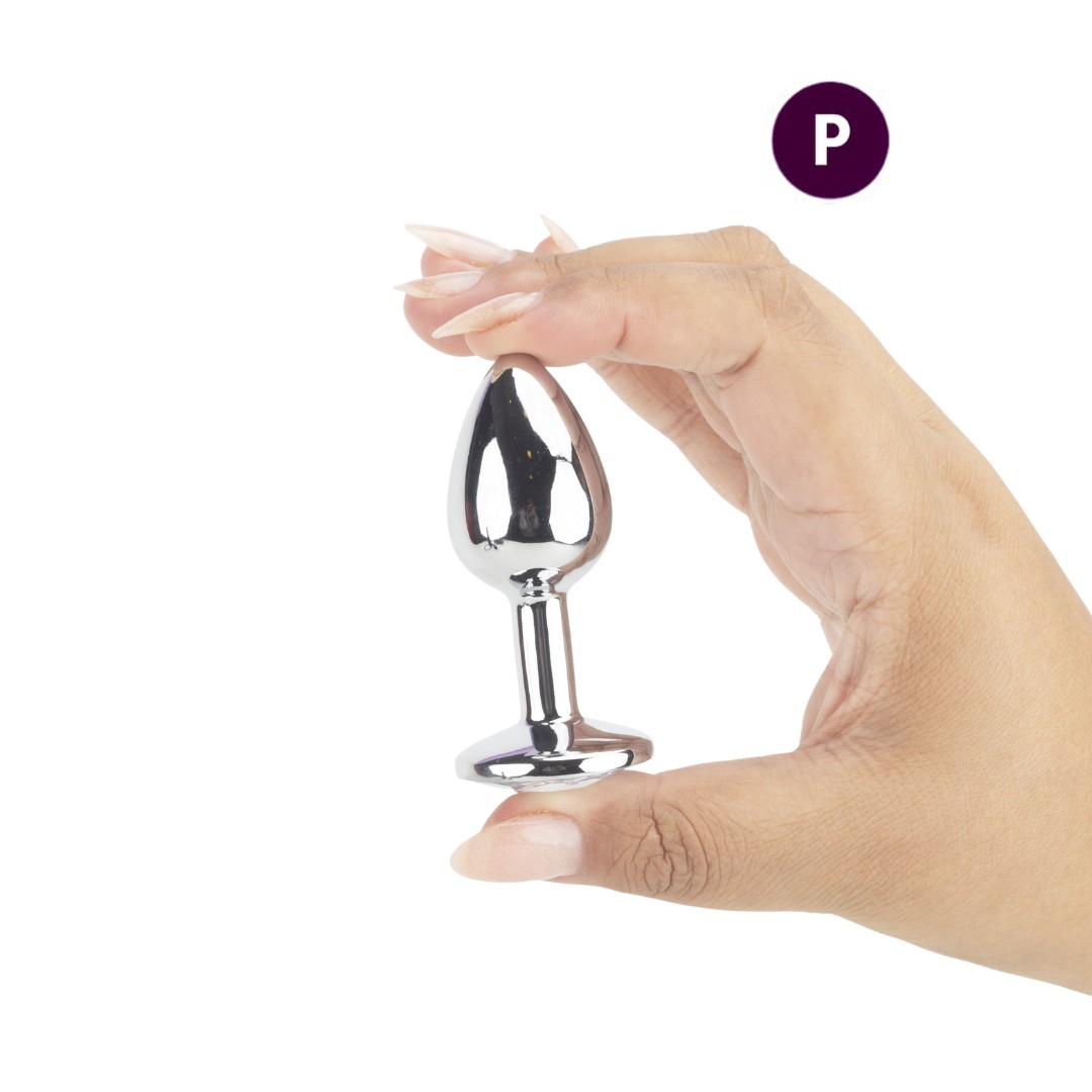 Plug Anal Cônico em Metal no Tamanho P com Joia na Base - Seamless | 5,5 x 2,6 cm | Disponível em 8 Cores - 1
