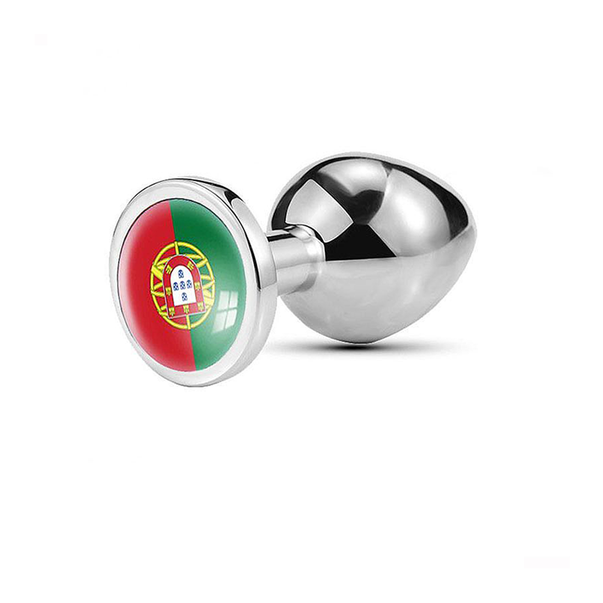 Plug Anal Cônico Prata "P" Com Detalhe De Pedra - Sexy Import Bandeiras das Seleções | 5,8 x 2,7 cm | Disponível em 8 Cores - 9