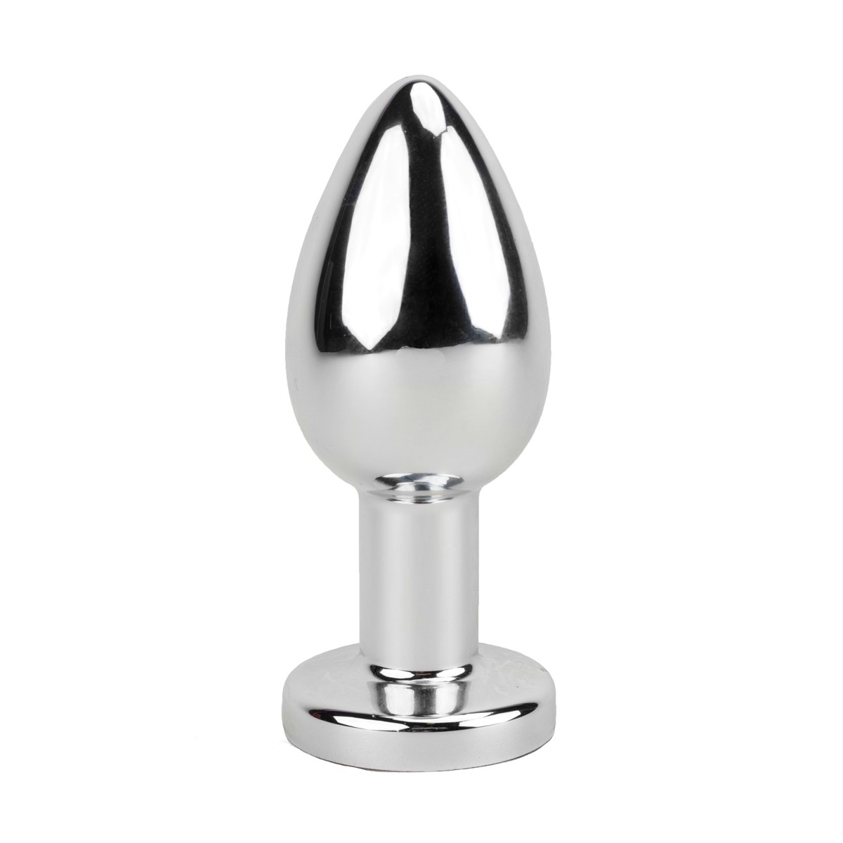 Plug Anal Cônico Tamanho "M" em ABS Cromado, Recarregável, Luz de LED na Base, 10 Modos de Vibração e Controle Remoto | 7,5 x 3,4 cm - 3