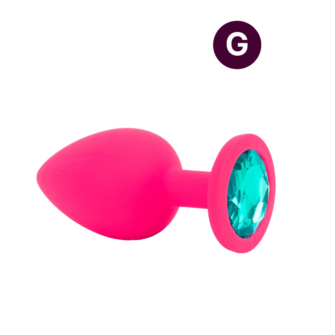 Plug Anal Cônico em Silicone com Joia na Base no Tamanho G - Sexy Import | 8,2 x 4,2 cm | Disponível em 4 Cores - 1