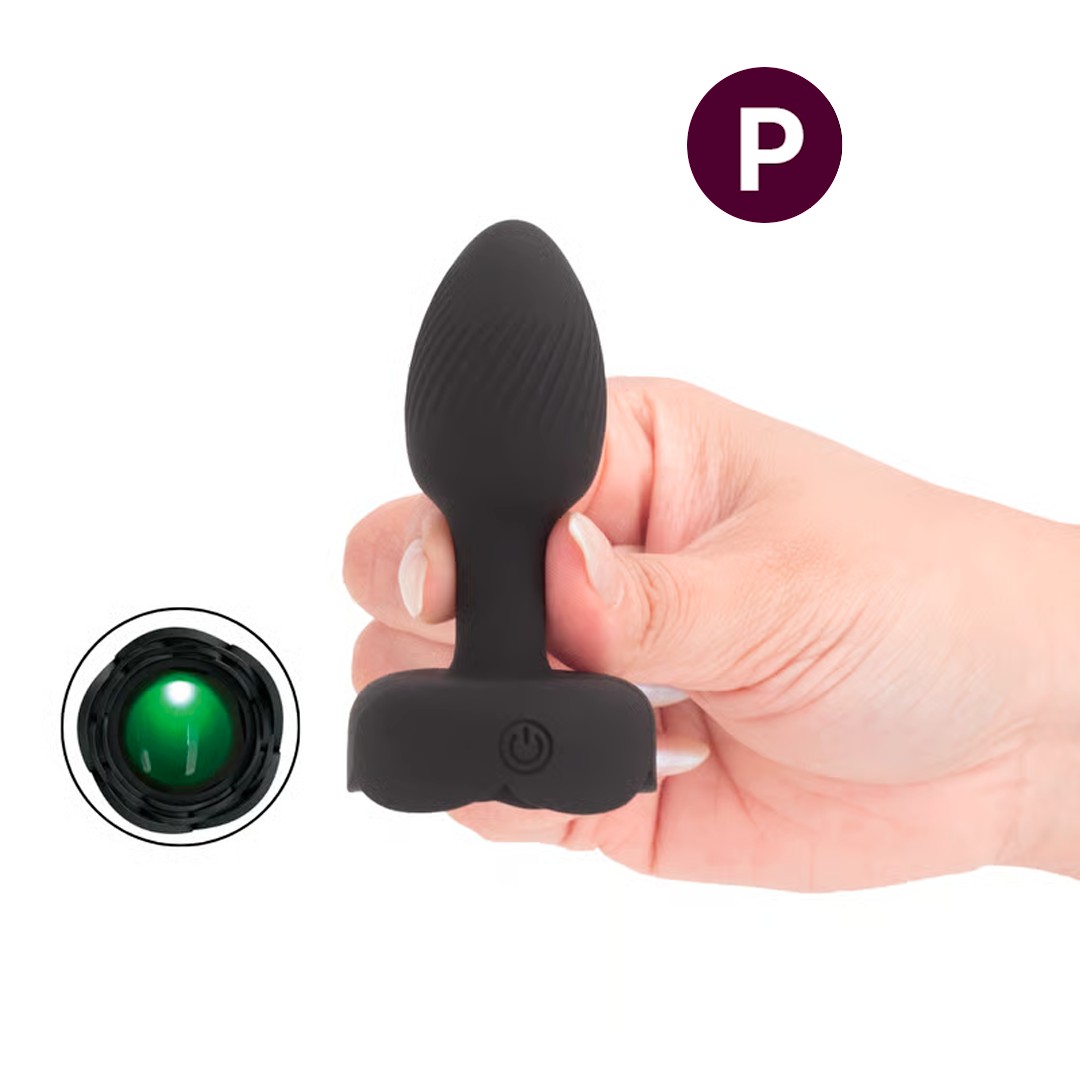 Plug Anal Cônico em Silicone com LED Colorido na Base, 10 Modos de Vibração e Recarregável - Pretty Love Olman 4 | 6,5 x 3 cm - 1