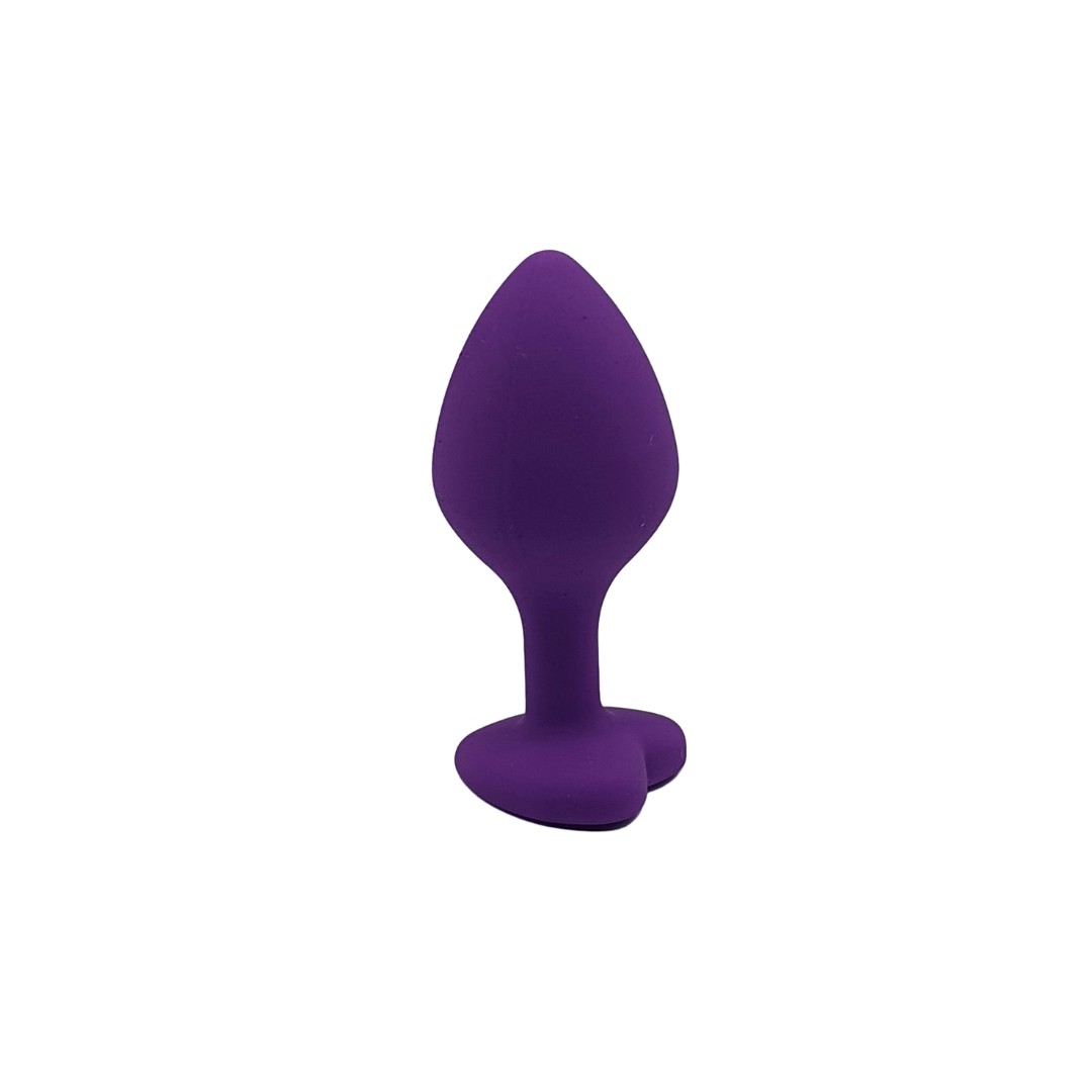 Plug Anal Cônico em Silicone no Tamanho ''M'' com Detalhe de Joia na Base de Coração - Topo Toys | 7 x 3,5 cm | Disponível em 4 Cores - 5