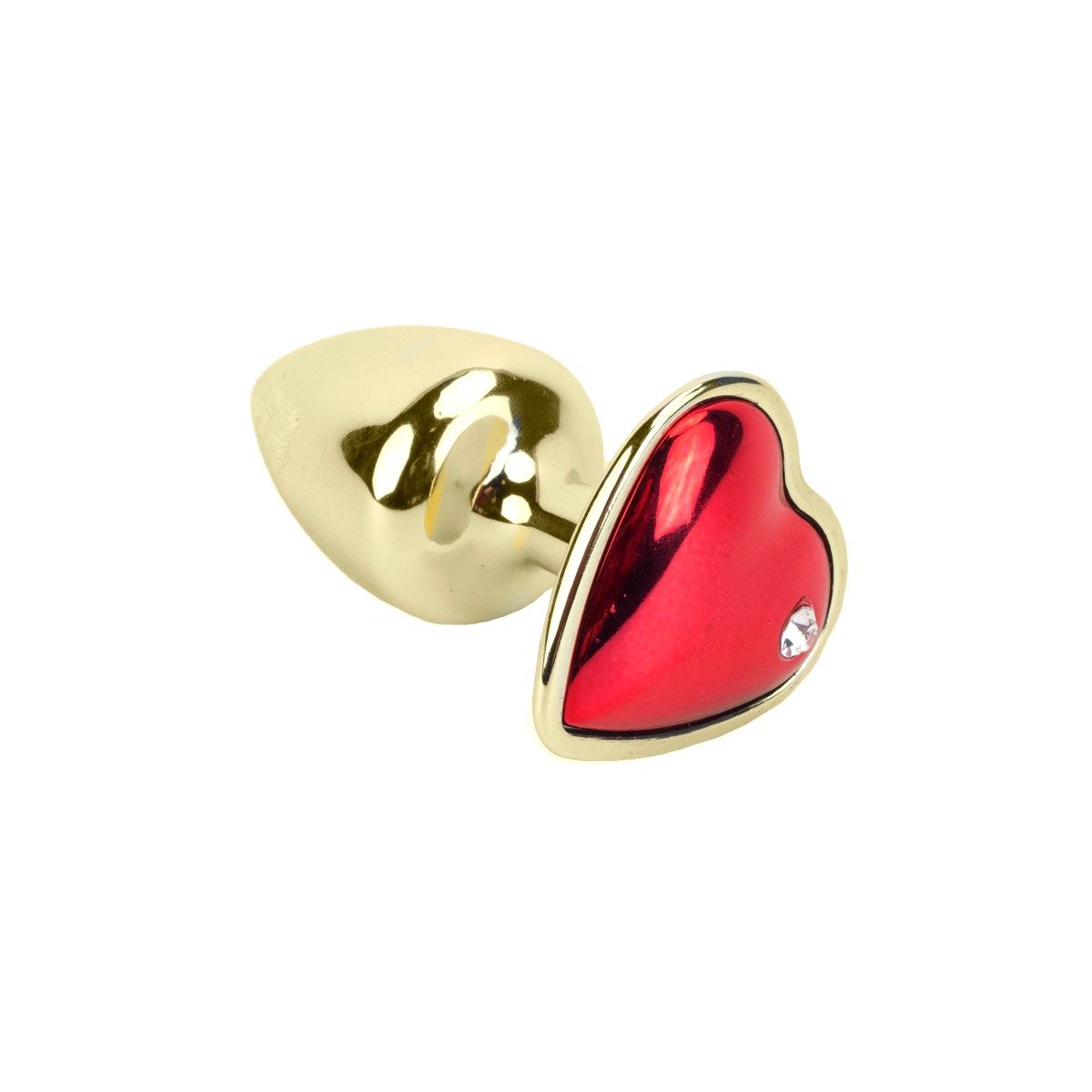 Plug Anal Cônico Tamanho "M" em Metal com Base no Formato de Coração e Strass - Hard | 6,5 x 3 cm - 2