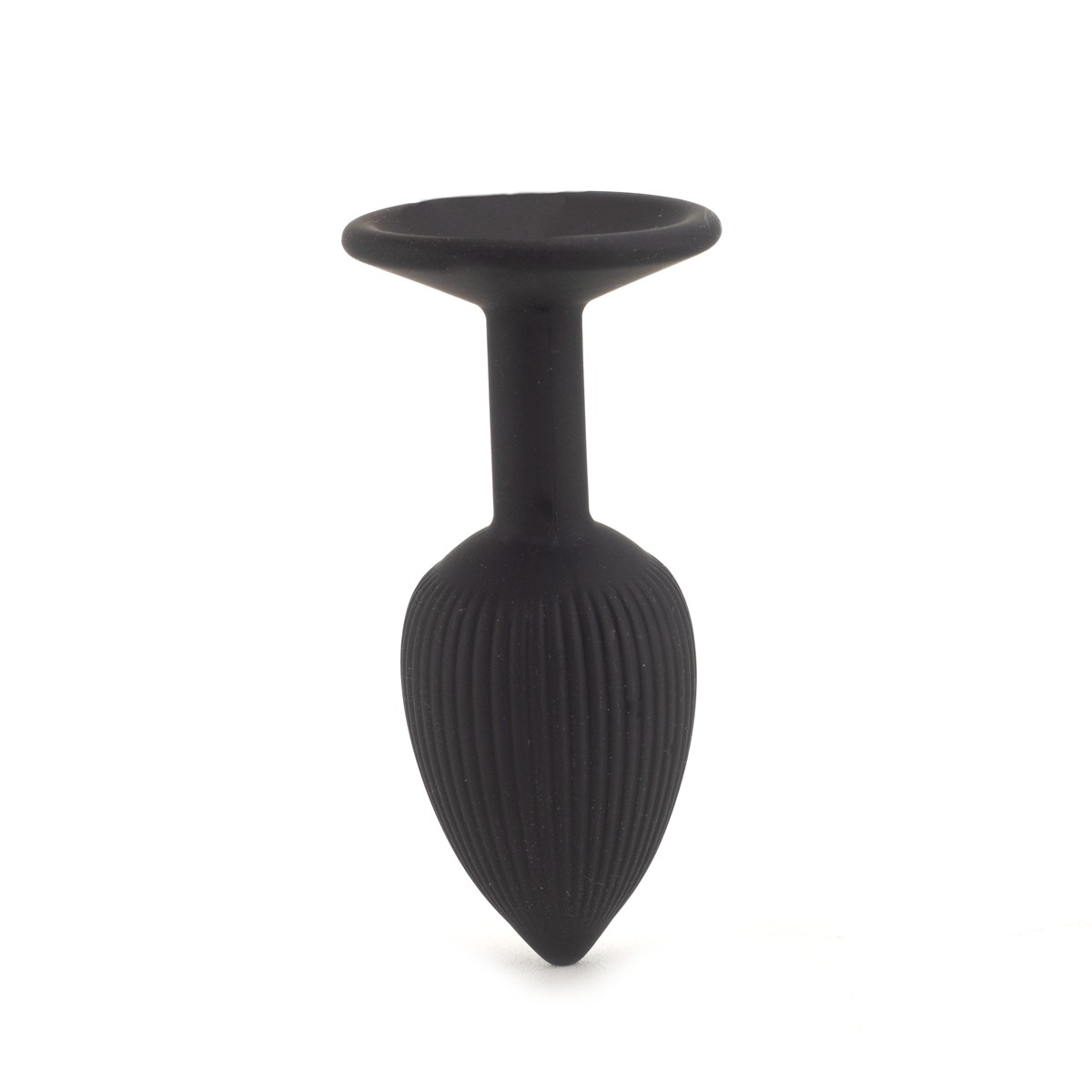 Plug Anal Cônico no Tamanho "P em Silicone com Textura Anelar e Base de Ventosa - SI |  6,5 x 2,7 cm - 2