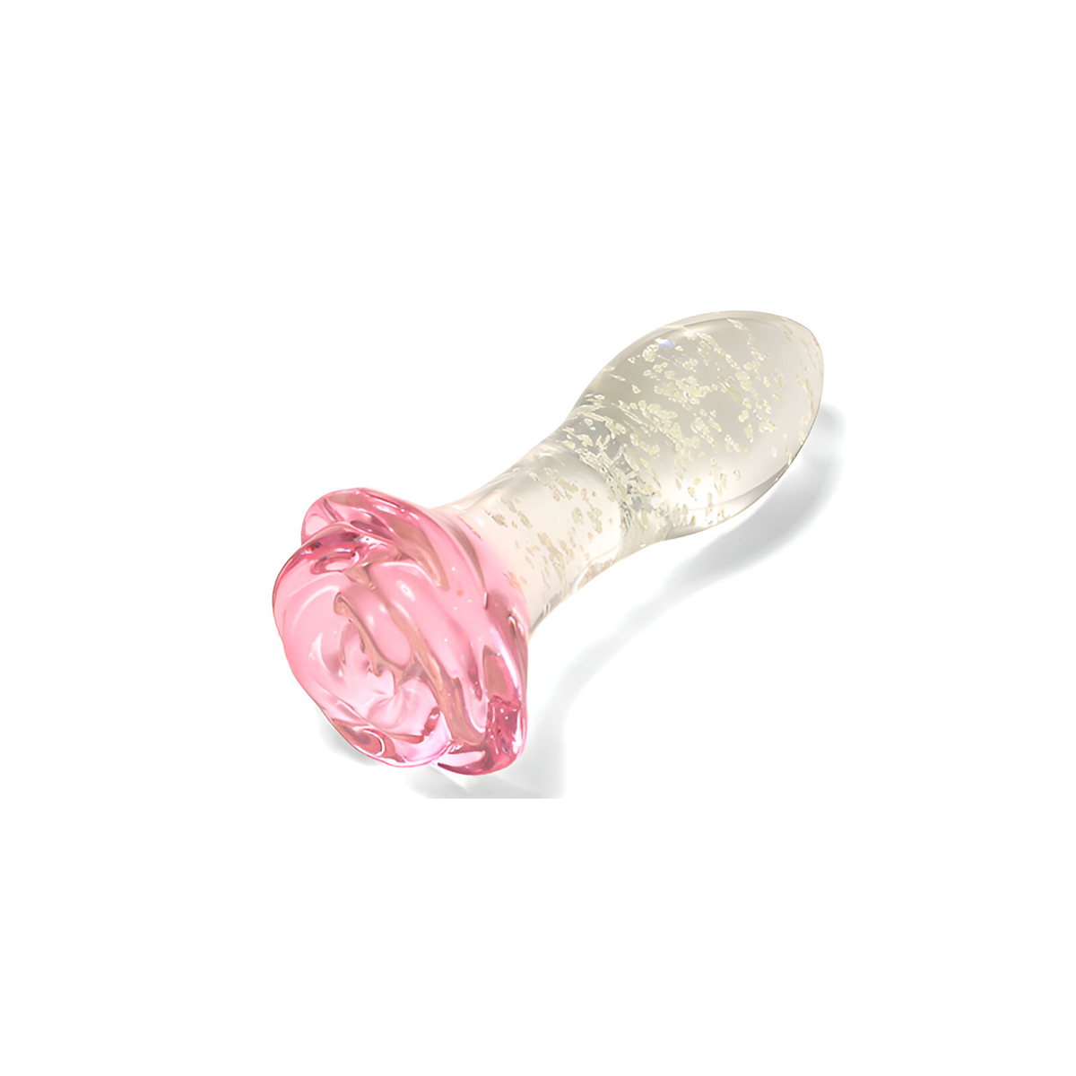 Plug Anal Cônico em Vidro com Base em Formato de Flor que Brilha no Escuro - 3R Import | 8 x 2,8 cm - 3