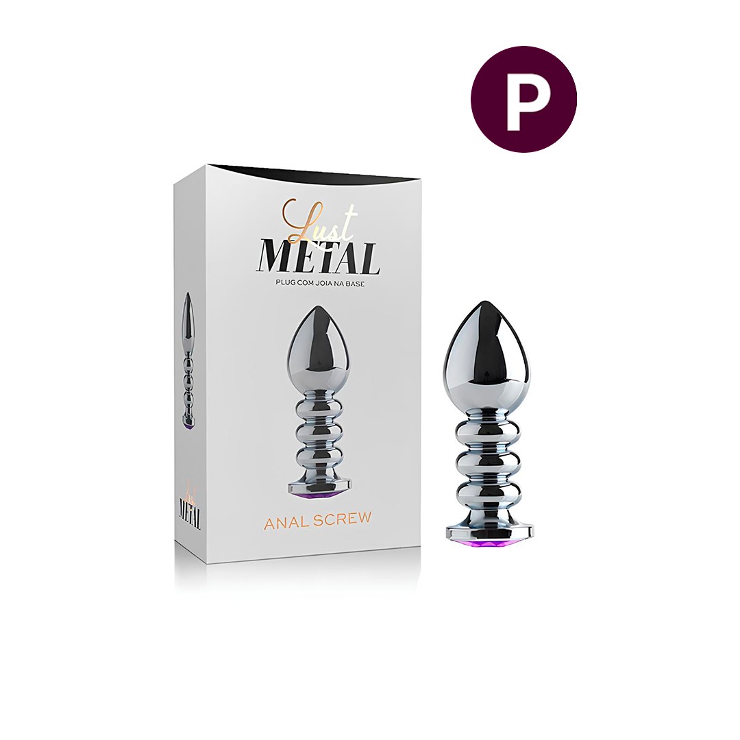 Plug Anal Cromado Tamanho "P" com Formato Cônico e Detalhe de Joia - Lust Metal Anal Screw | 6,2 x 2,7 cm | Disponível em 11 Cores - 1