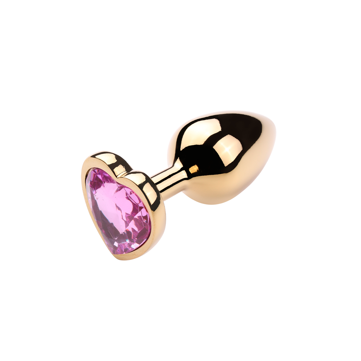 Plug Anal Dourado "G" no Formato Cônico com Detalhe de Pedra Brilhante na Base de Coração - 7,7 x 4 cm | Disponível em 9 Cores - 6