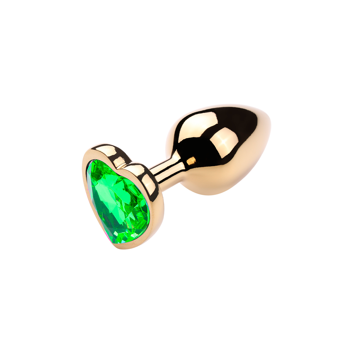 Plug Anal Dourado "G" no Formato Cônico com Detalhe de Pedra Brilhante na Base de Coração - 7,7 x 4 cm | Disponível em 9 Cores - 8