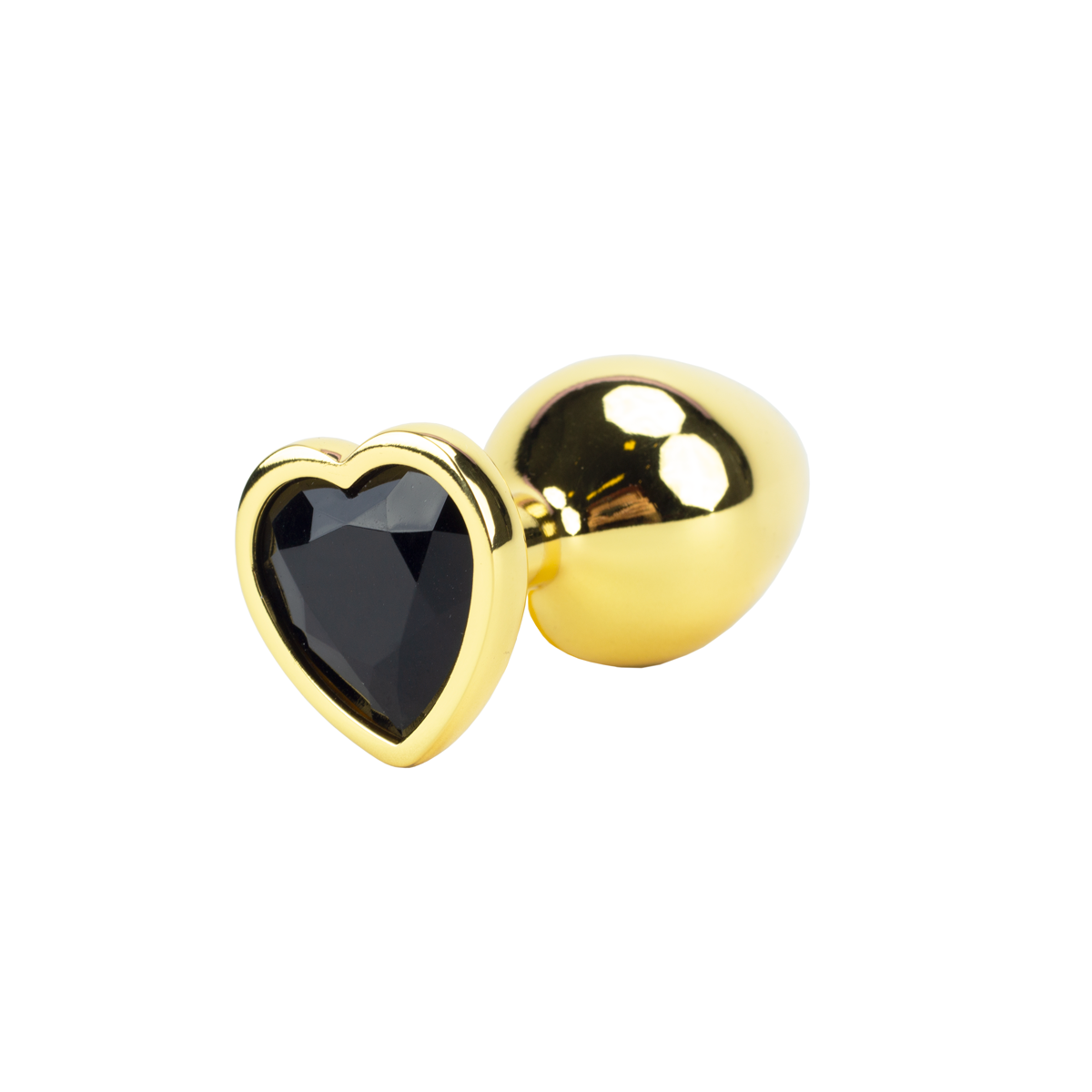Plug Anal Dourado "M" no Formato Cônico com Detalhe de Pedra Brilhante na Base de Coração | 7 x 3,3 cm | Disponível em 9 Cores - 17