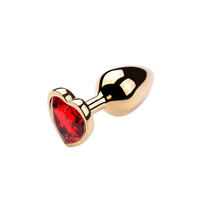 Plug Anal Dourado "P" no Formato Cônico com Detalhe de Pedra Brilhante na Base de Coração - Vip Mix | 5,6 x 2,7 cm | Disponível em 6 Cores - 8
