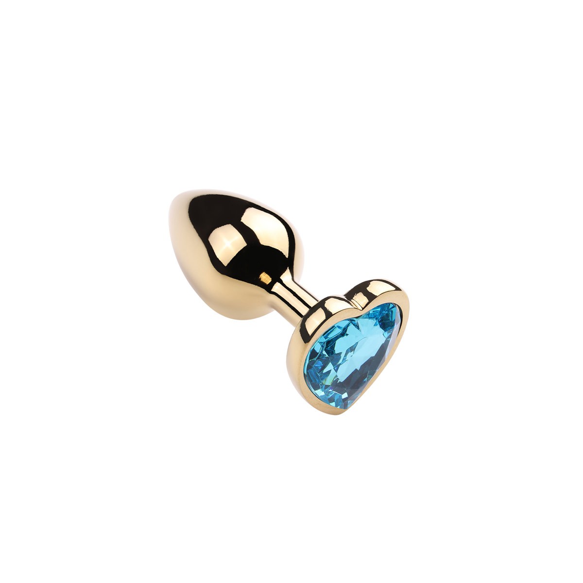 Plug Anal Dourado "P" no Formato Cônico com Detalhe de Pedra Brilhante na Base de Coração - Vip Mix | 5,6 x 2,7 cm | Disponível em 6 Cores - 12