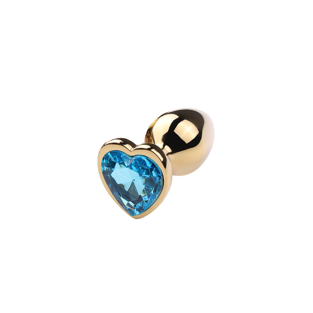 Plug Anal Dourado "P" no Formato Cônico com Detalhe de Pedra Brilhante na Base de Coração - Vip Mix | 5,6 x 2,7 cm | Disponível em 6 Cores - 10