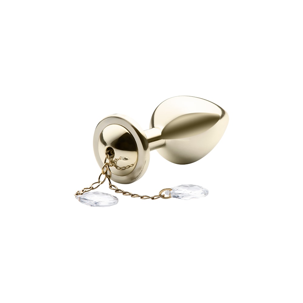 Plug Anal "M" Dourado com Pingente de Cristal - Sexy Fantasy Lite | 7,0 x 3,3 cm - 2