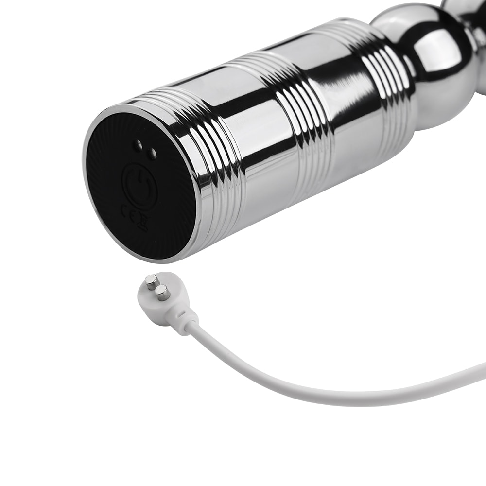 Plug Anal Escalonado em Aço com 10 Modos de Vibração e Carregamento via Cabo USB Magnético - Runyu | 14,5 x 3 cm - 7