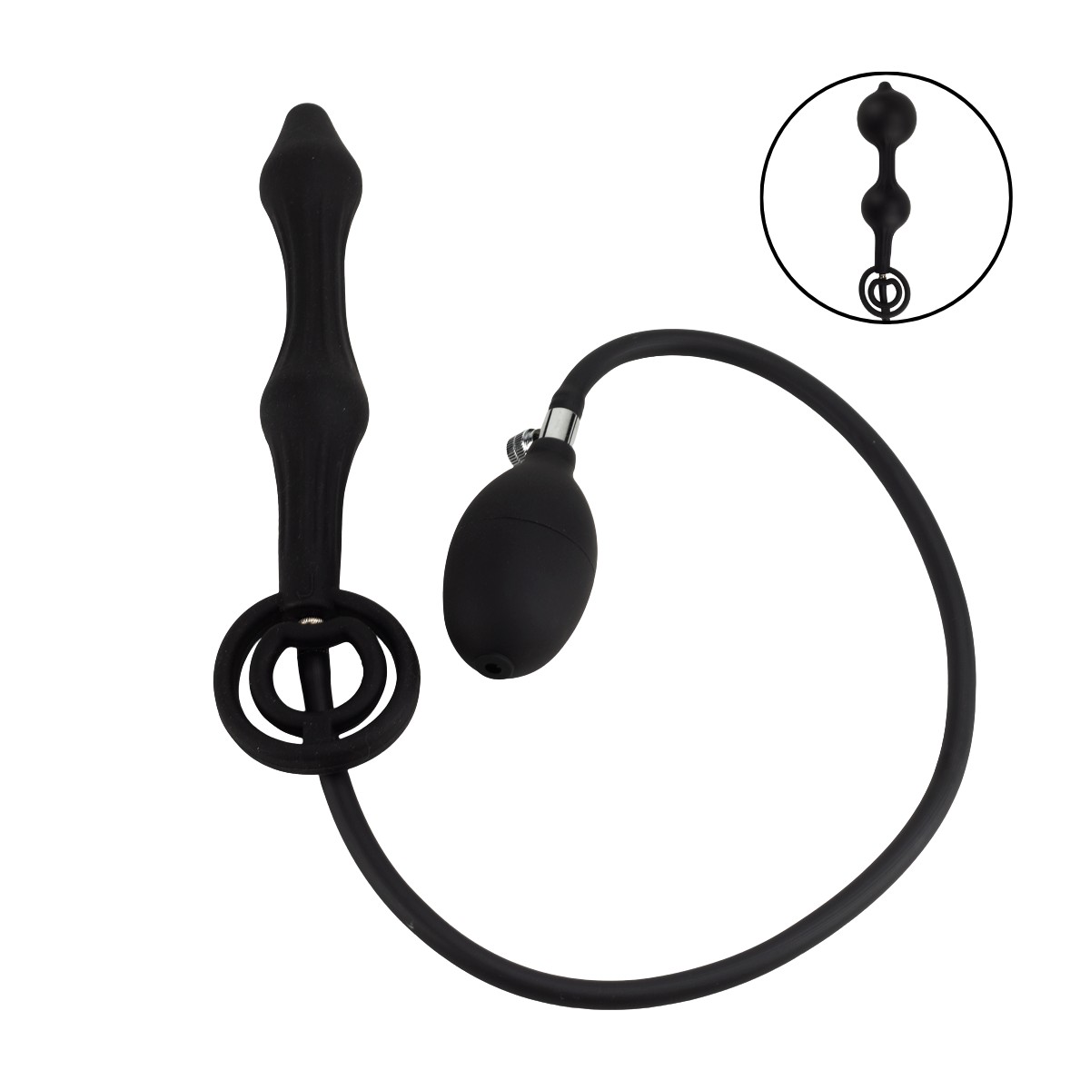 Plug Anal Escalonado com Esferas Internas, Anel Peniano Duplo e Bomba com Descompressão - SI | 17 x 3,1 cm - 1