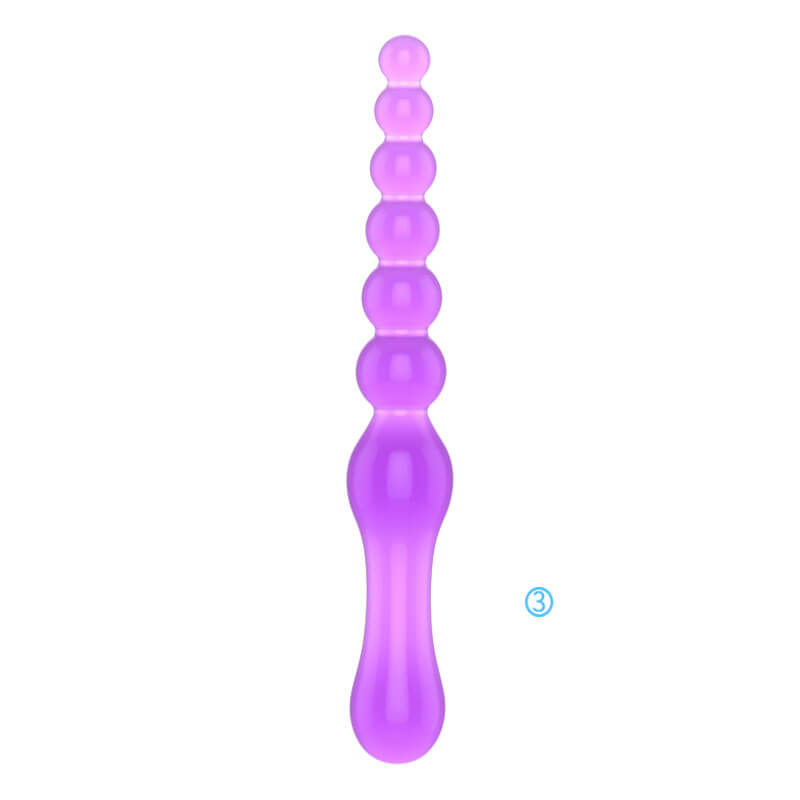Plug Anal Escalonado Feito em Silicone - 16,5 x 2,3 cm - 2
