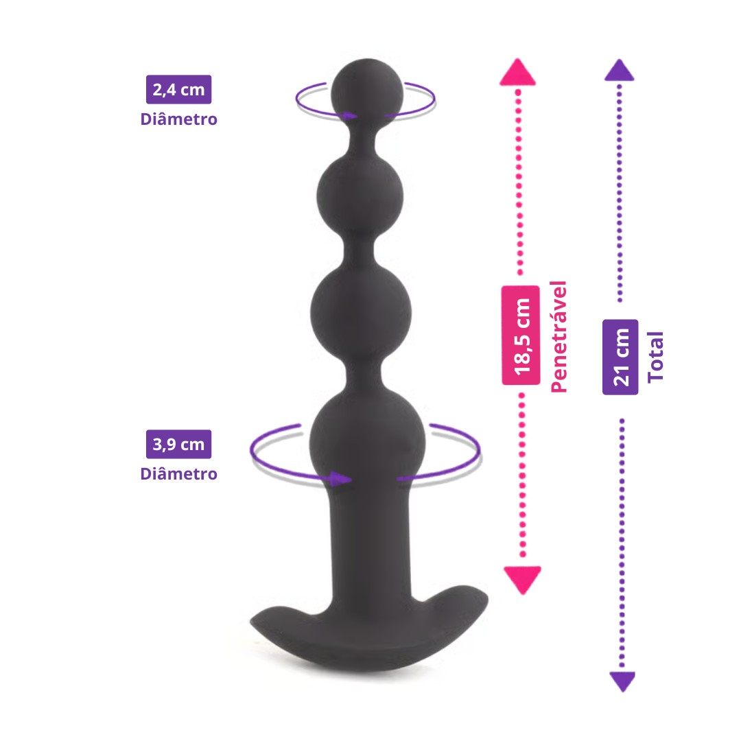Plug Anal Escalonado Flexível com 10 Modos de Vibração, Base de Segurança e Controle Remoto Sem Fio - SI | 18,5 x 3,9 cm - 2