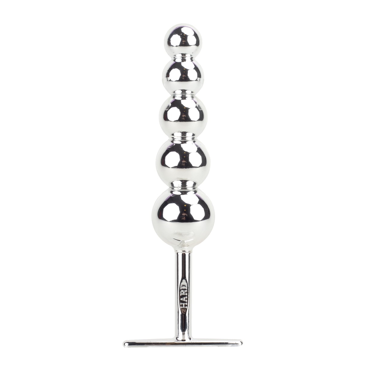 Plug Anal Escalonado em Metal com 5 Esferas de Tamanhos Gradativos e Suporte para Pegada - Hard Plug Ball | 14,8 x 3 cm | Disponível em 3 Cores - 9