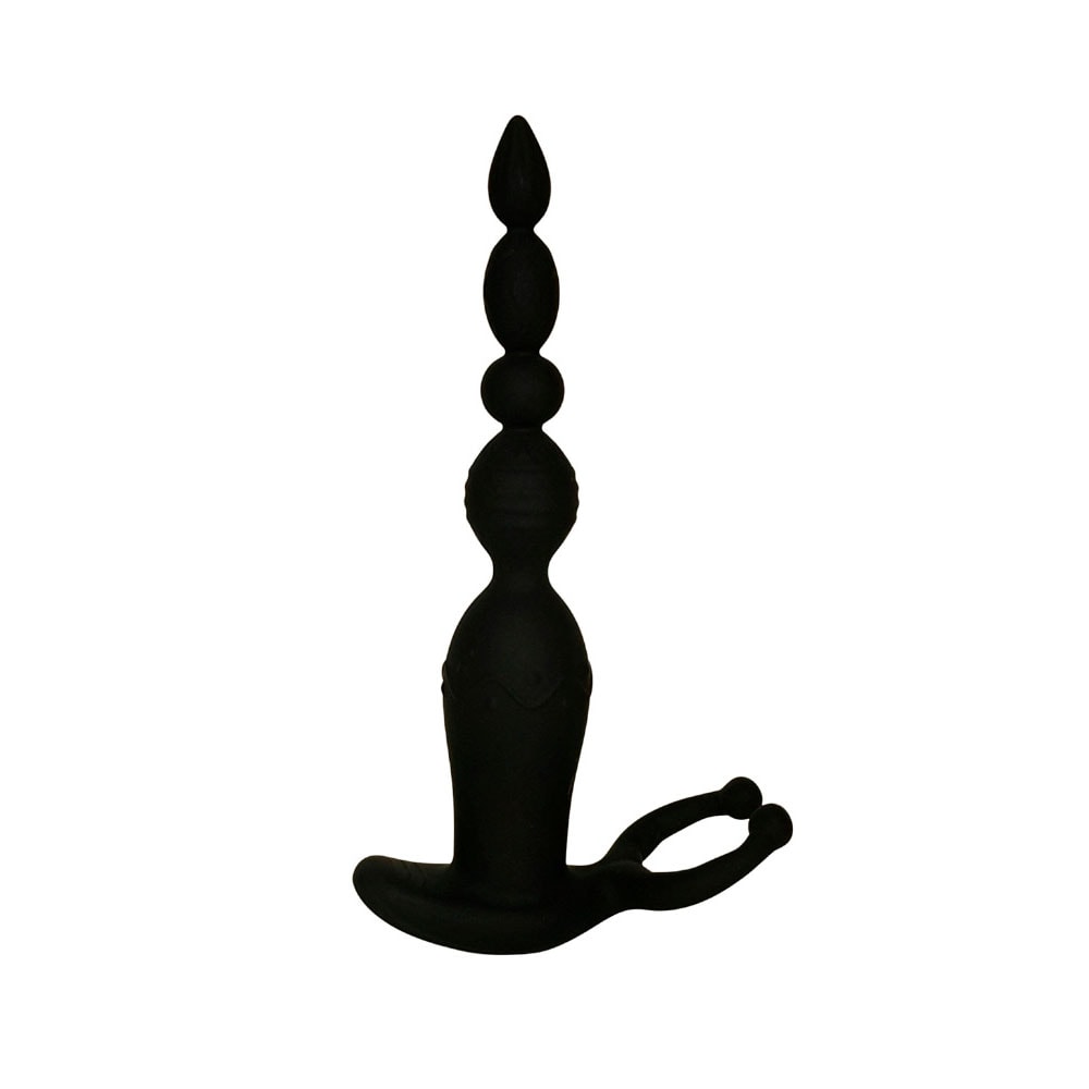 Plug Anal Escalonado Recarregável, Feito em Silicone com 9 Modos de Vibração e Interação por Aplicativo - 16,5 x 3,5 cm - 2