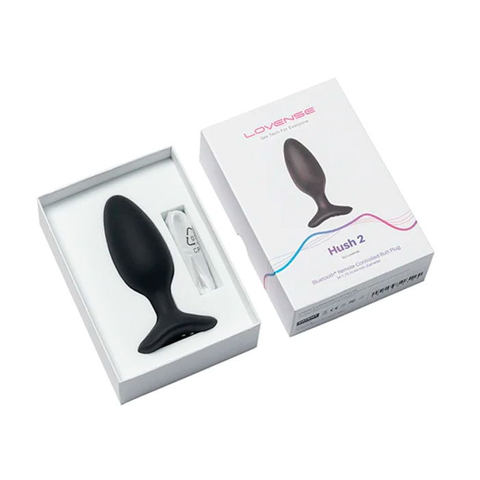 Plug Anal ''M'' no Formato Cônico em Silicone com Base de Segurança, 7 Modos de Vibração e Controle Via Aplicativo - Lovense Hush 2  | 11 x 4,4 cm - 2
