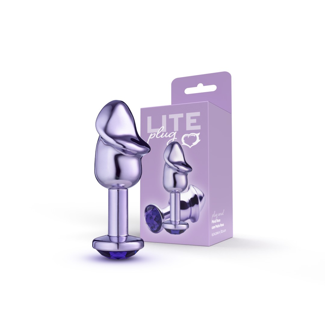 Plug Anal com Formato de Glande e Detalhe de Pedra Brilhante na Base - Sexy Fantasy Lite | 7,5 x 2,5 cm | Disponível 5 Cores - 21