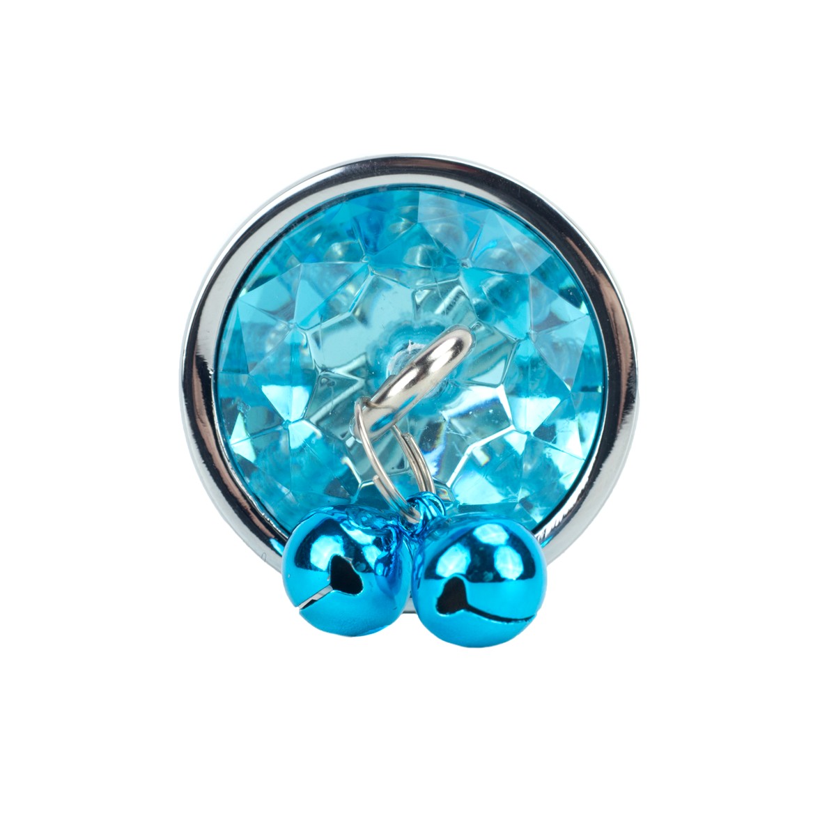 Plug Anal "Tamanho G" em Aço com Pedra de Cristal, Sino e Guia de Corrente | 6 x 4 cm | Disponível em 3 Cores - 14