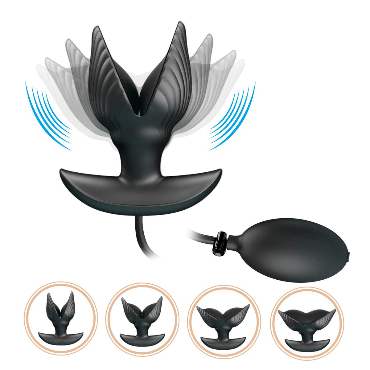 Plug Anal ''G'' Inflável em Silicone com 10 Modos de Vibração e Recarregável - Pretty Love Manson | 8,3 x 4,2 cm - 2