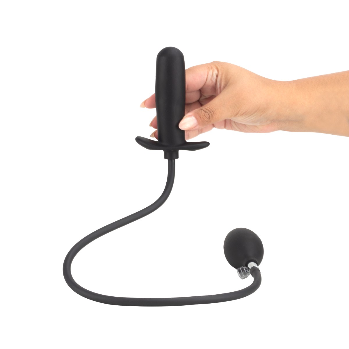 Plug Anal "G" Inflável em Silicone com Formato Cilíndrico, Alça de Segurança e Válvula de Descompressão | 10 x 3,2 cm - 5