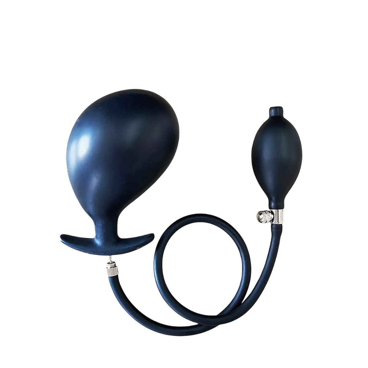 Plug Anal "P" Anatômico Inflável em Silicone com Alça de Segurança, Pera Insufladora e Válvula de Descompressão do Ar | 6,5 x 2,9 cm - 5