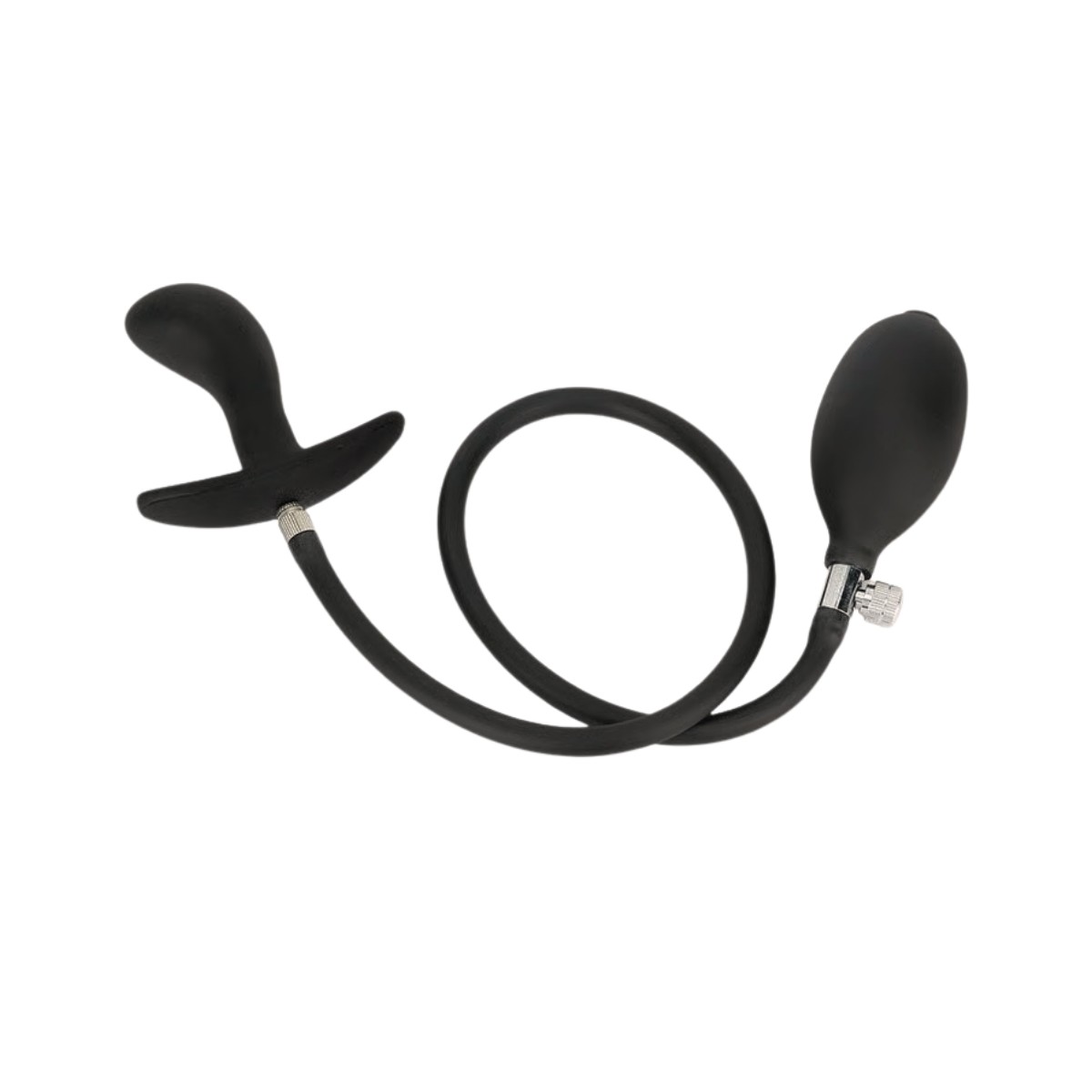 Plug Anal "P" Anatômico Inflável em Silicone com Alça de Segurança, Pera Insufladora e Válvula de Descompressão do Ar | 6,5 x 2,9 cm - 3