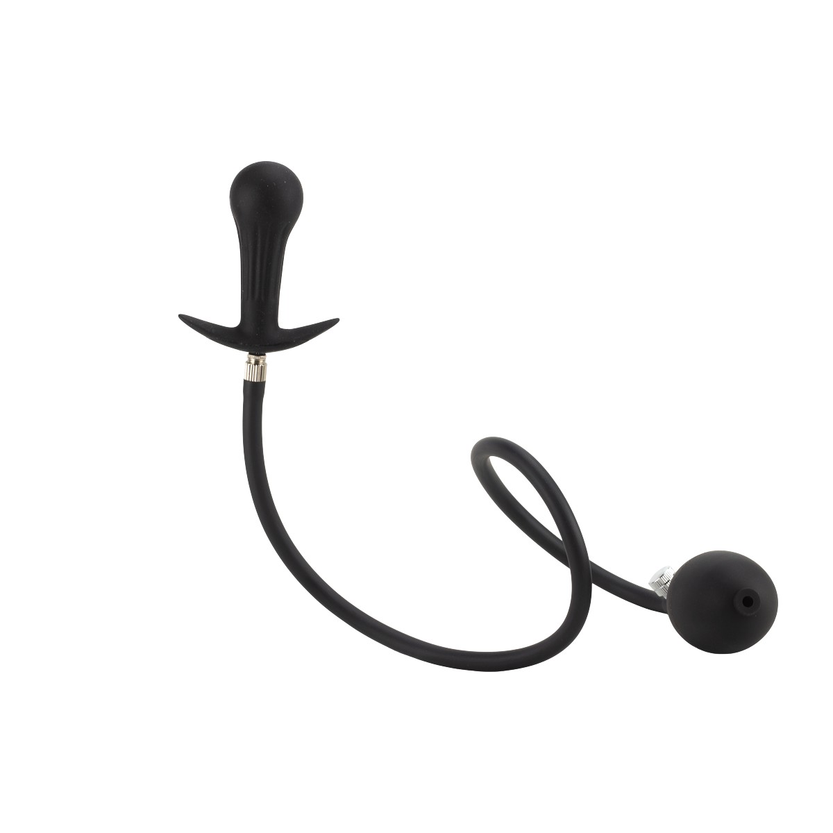 Plug Anal "P" Inflável em Silicone com Esfera Interna e Válvula de Descompressão - SI | 6,5 x 2,9 cm - 2