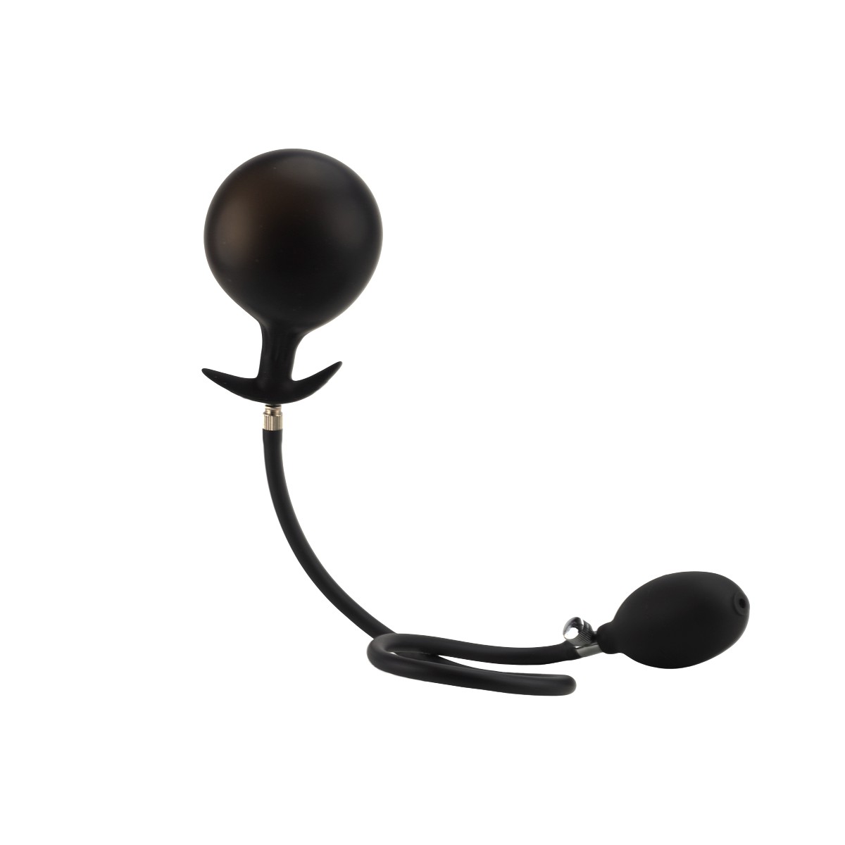Plug Anal "P" Inflável em Silicone com Esfera Interna e Válvula de Descompressão - SI | 6,5 x 2,9 cm - 4