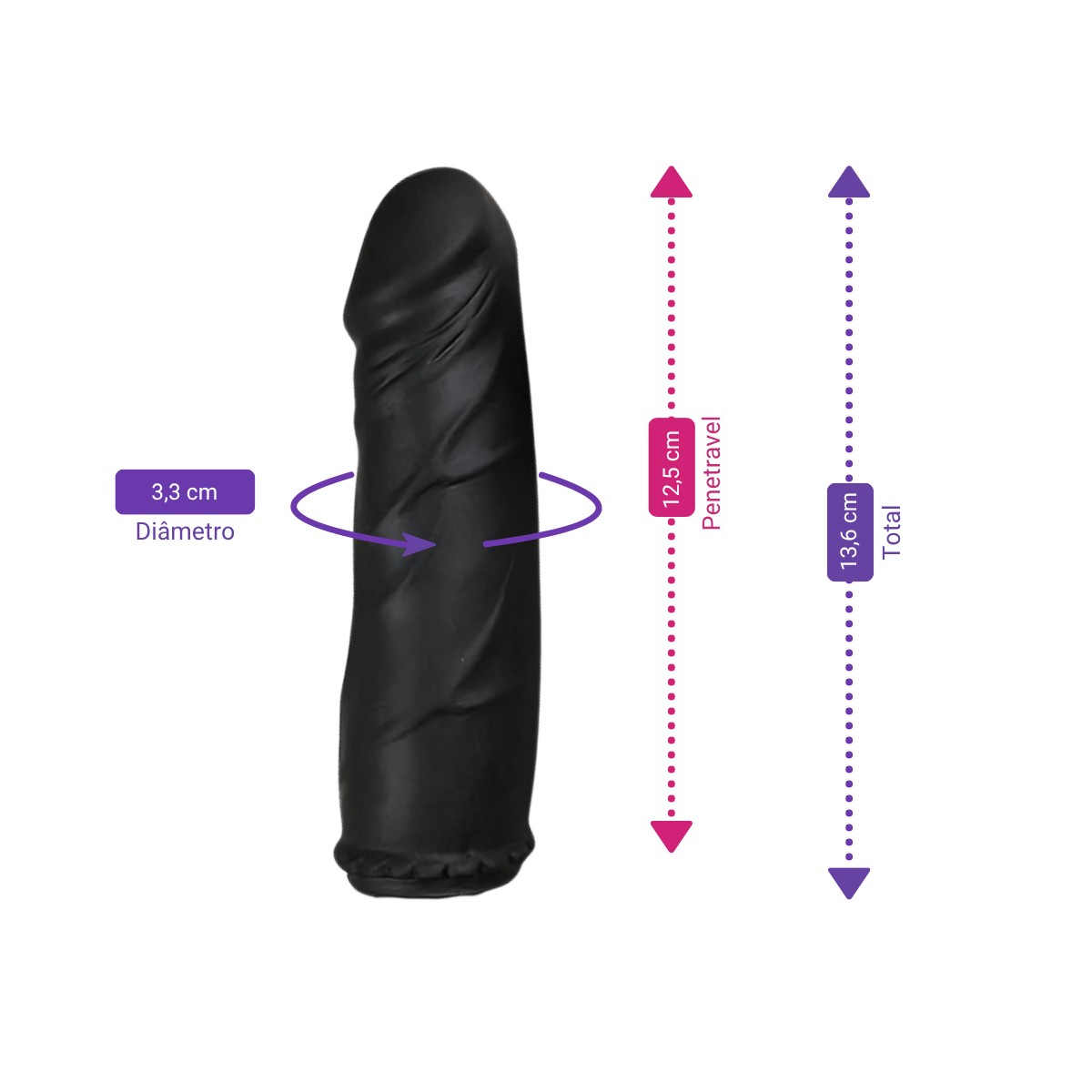 Plug Anal Inflável no Formato de Pênis em Silicone e Pera de Pressão - SI | 12,5 x 3,3 cm - 2