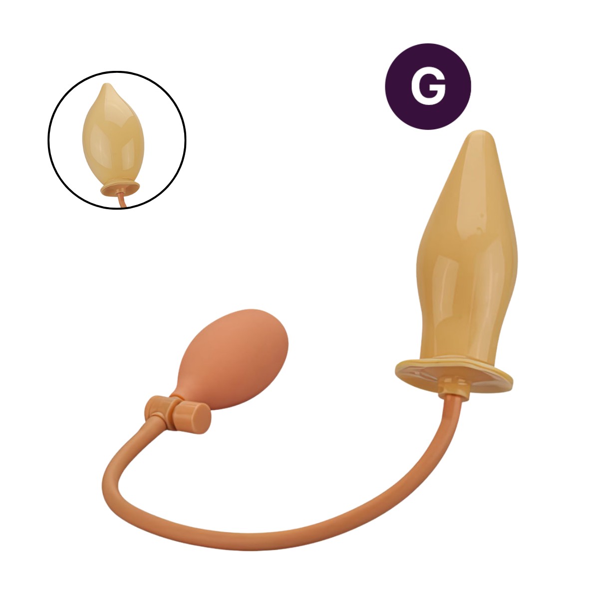 Plug Anal "G" Inflável com Válvula Controladora de Pressão - 10,8 x 4,6 cm | Disponível em 2 Cores - 7