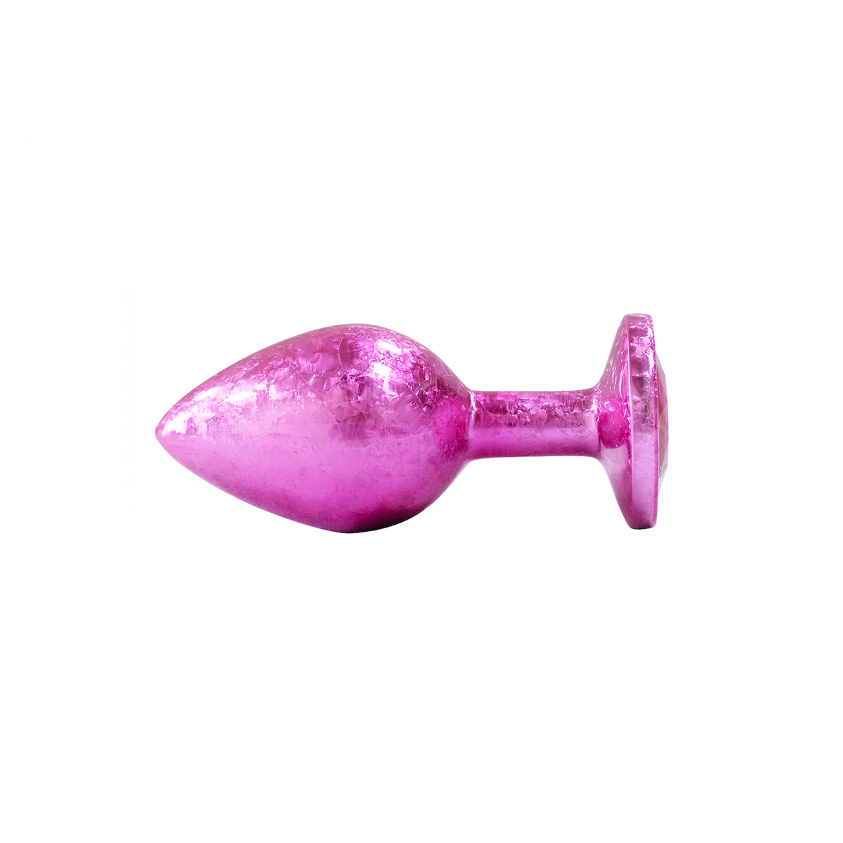 Plug Anal de Luxo Tamanho "M" com Efeito Craquelado e Pedra Brilhante na Base - Vip Mix | 7 x 3,3 cm | Disponível em 3 Cores - 7