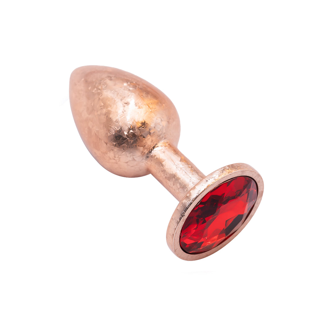 Plug Anal de Luxo Tamanho "P" com Efeito Craquelado e Pedra Brilhante na Base - Vip Mix | 6 x 2,7 cm | Disponível em 3 Cores - 5