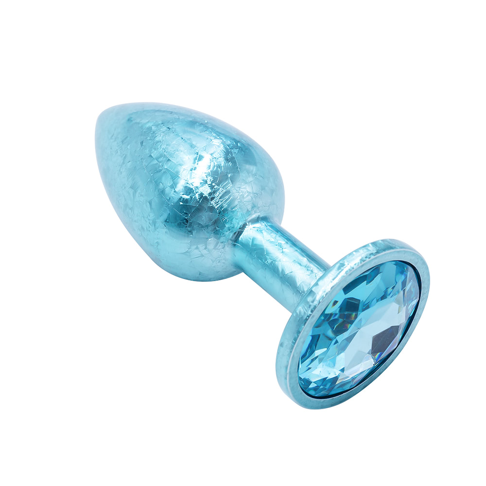 Plug Anal de Luxo Tamanho "P" com Efeito Craquelado e Pedra Brilhante na Base - Vip Mix | 6 x 2,7 cm | Disponível em 3 Cores - 7