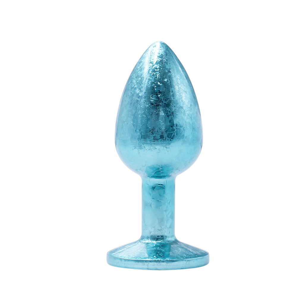 Plug Anal de Luxo Tamanho "P" com Efeito Craquelado e Pedra Brilhante na Base - Vip Mix | 6 x 2,7 cm | Disponível em 3 Cores - 6