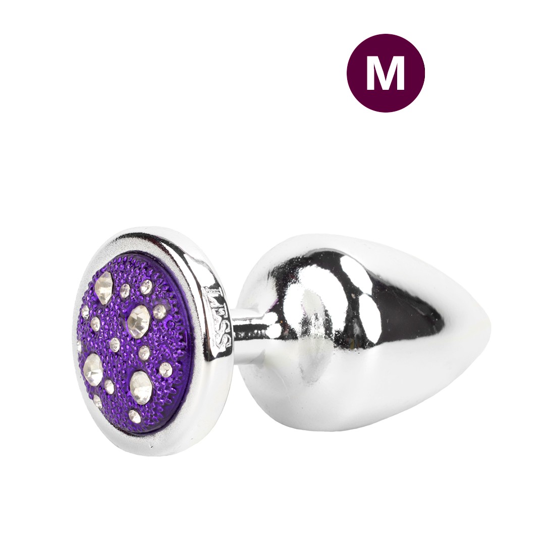 Plug Anal "M" em ABS Atóxico com Formato Cônico e Detalhes de Joias Cravejadas - Hard Less | 7 x 3,5 cm | Disponível em 14 Cores - 1