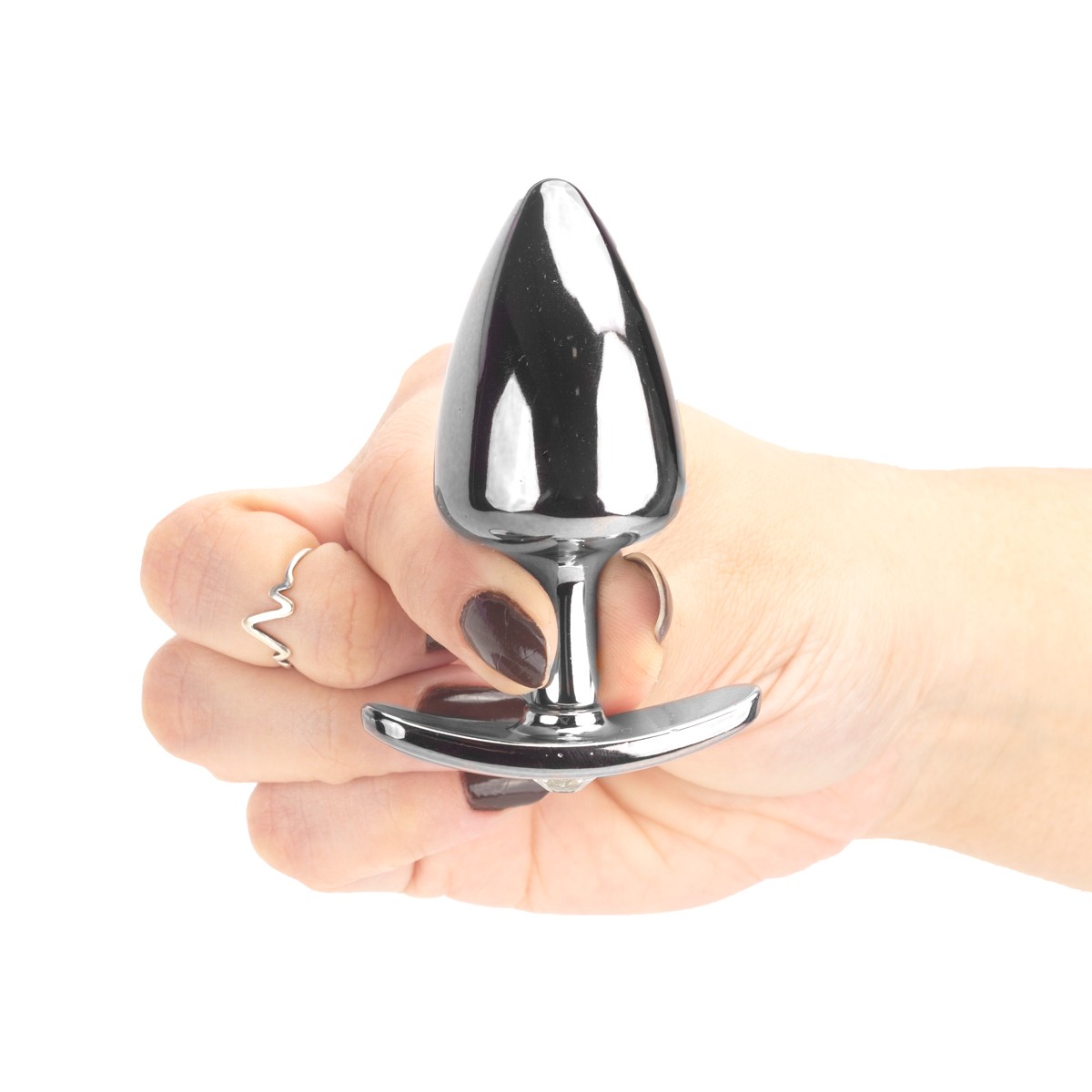 Plug Anal "M" Cônico em Metal com Strass e Base Removível - Hard | 6,8 x 3,2 cm | Disponível em 7 Cores - 4