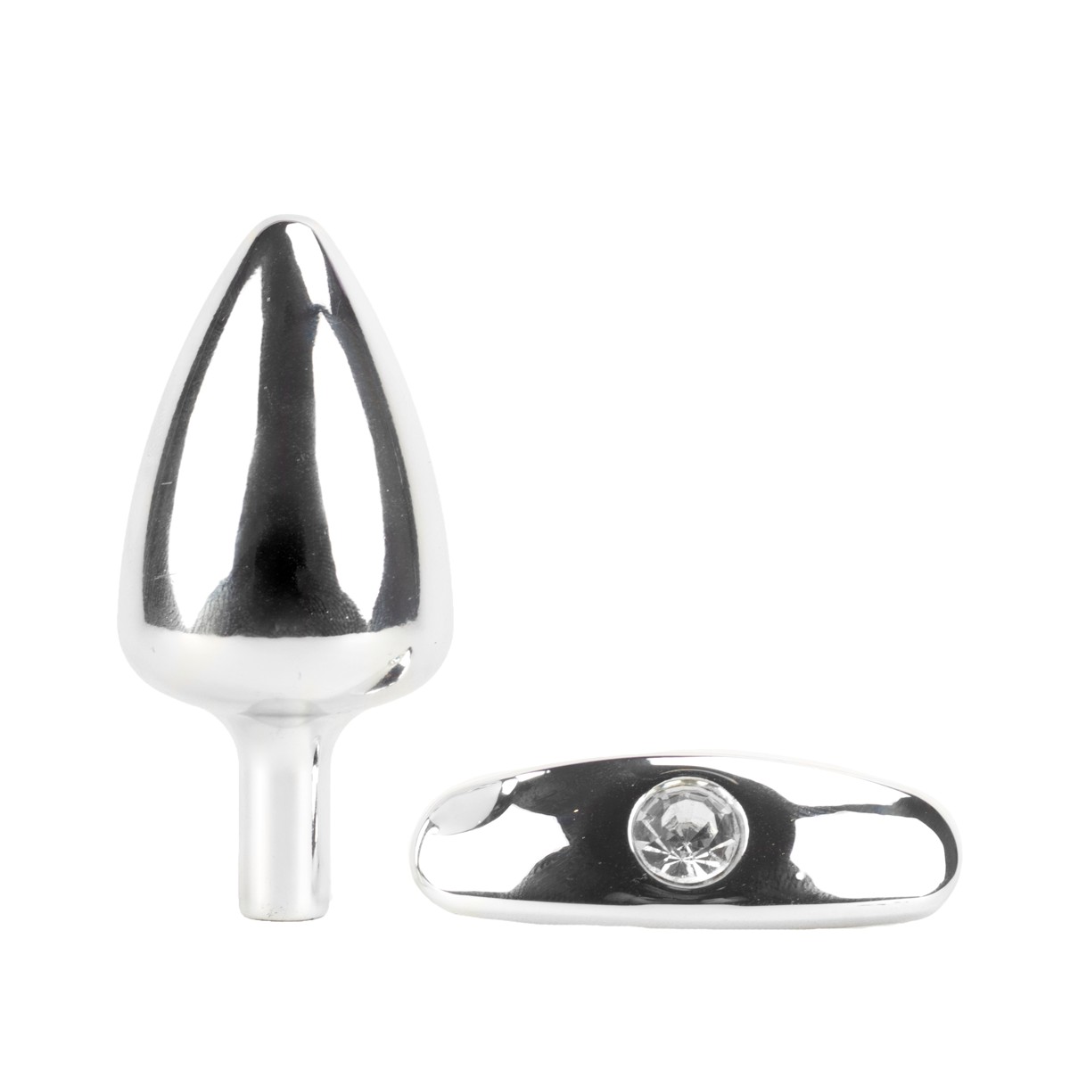Plug Anal "M" Cônico em Metal com Strass e Base Removível - Hard | 6,8 x 3,2 cm | Disponível em 7 Cores - 15