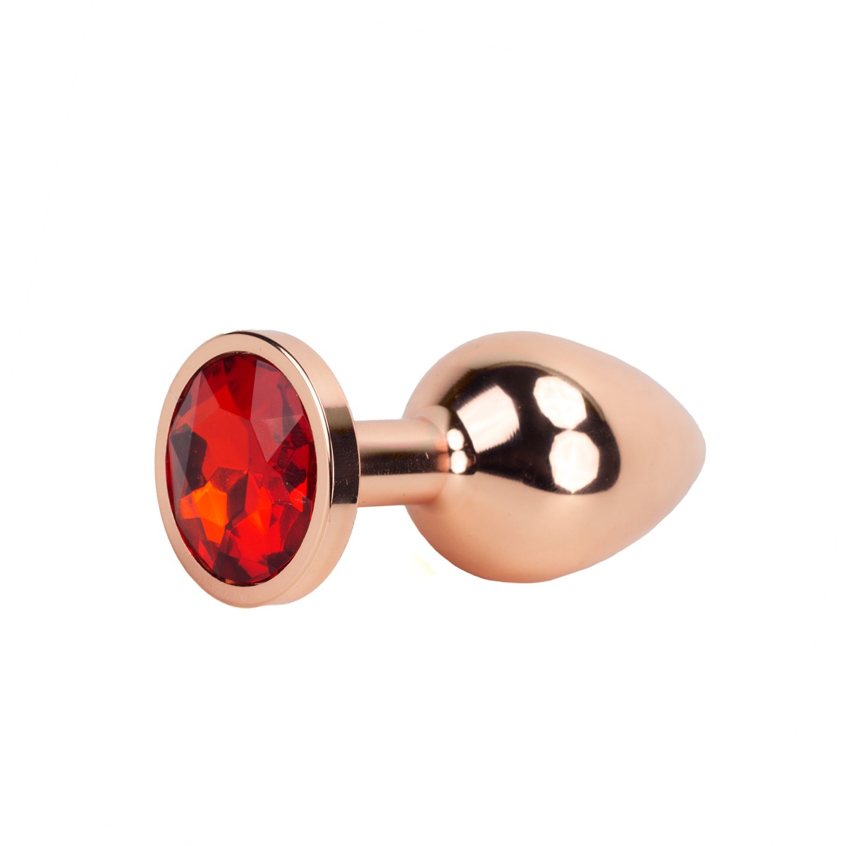 Plug Anal "M" no Formato Cônico em Aço Rose com Pedra Brilhante na Base | 7,3 x 3,4 cm - 4
