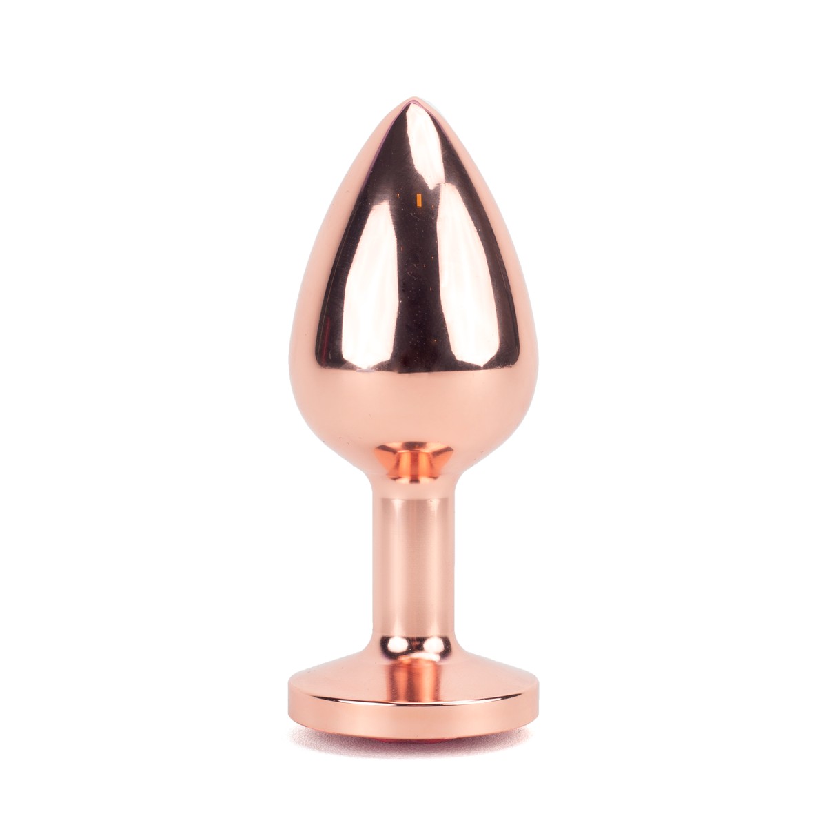 Plug Anal "M" no Formato Cônico em Aço Rose com Pedra Brilhante na Base | 7,3 x 3,4 cm - 3