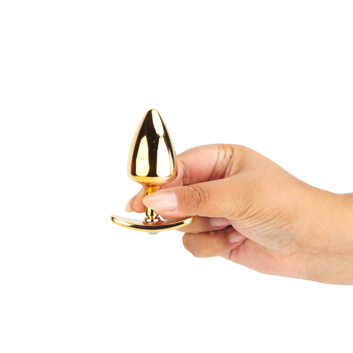Kit Plug Anal "M" em Formato Cônico Dourado com 4 Alças Removíveis e Detalhe de Joias - Hard Anal Kit | 6,6 x 3,2 cm - 10