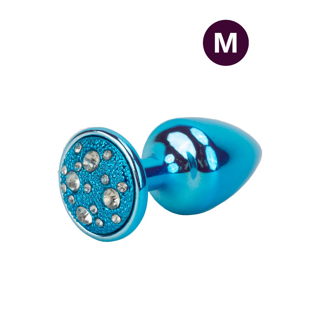 Plug Anal "M" em Metal com Formato Cônico e Detalhes de Joias Cravejado - Hard | 6,6 x 3,4 cm | Disponível em 7 Cores - 1