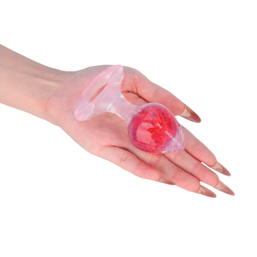 Plug Anal ''M'' de Silicone Platina Com Esfera de Vidro Interna, Alça e Detalhe de Coração - YouVibe | 7,4 x 3,8 cm | Disponível em 6 Cores - 17